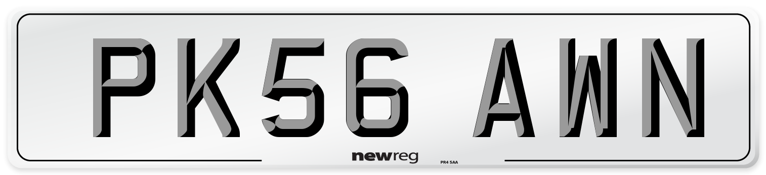 PK56 AWN Number Plate from New Reg